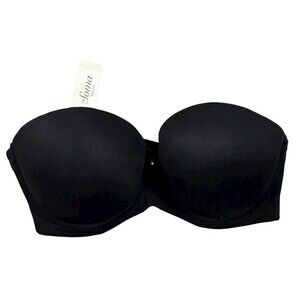 Soma Embraceable Strapless Multiway Bra 34DD‎ Black Rhinestone Underwire Padding